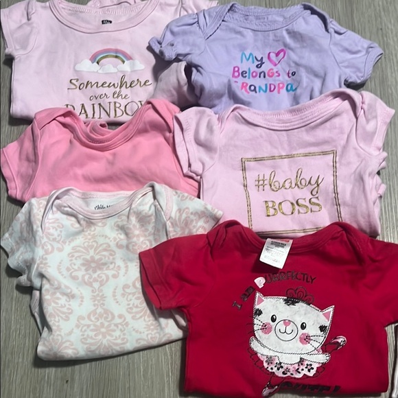 3/$20 Assorted Baby Onesies in Pink and Purple - Picture 1 of 1